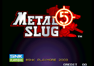 Metal Slug 5 title screen for Neo Geo